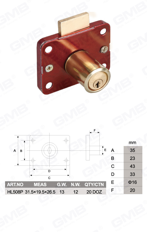 Caj&oacute;n de caj&oacute;n de aleaci&oacute;n de zinc de alta calidad Puerta y caj&oacute;n de escritorio de muebles (HL508P) (2)