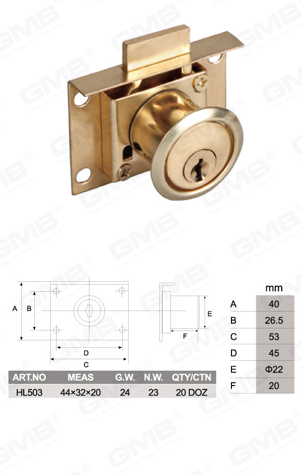 Caj&oacute;n de caj&oacute;n de aleaci&oacute;n de zinc de alta calidad Puerta y caj&oacute;n de escritorio de muebles (HL503) (2)