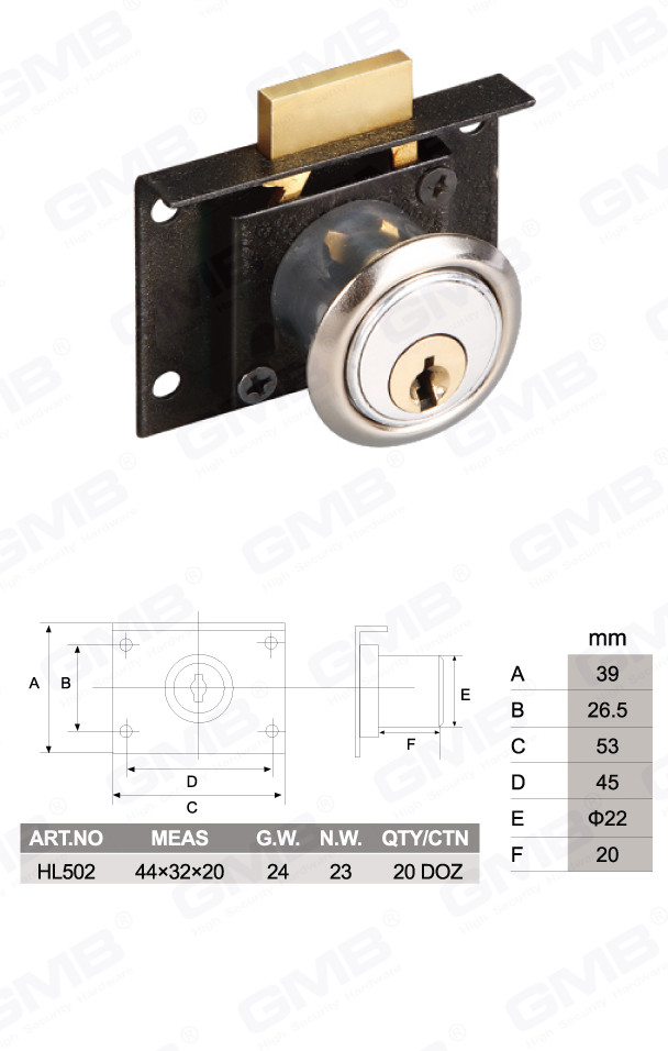 Caj&oacute;n de caj&oacute;n de aleaci&oacute;n de zinc, caj&oacute;n y caj&oacute;n de escritorio de muebles (HL502) (2)