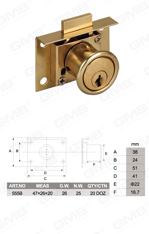 Caj&oacute;n de caj&oacute;n de aleaci&oacute;n de zinc de alta calidad Puerta y caj&oacute;n de escritorio de muebles (555b) (2)