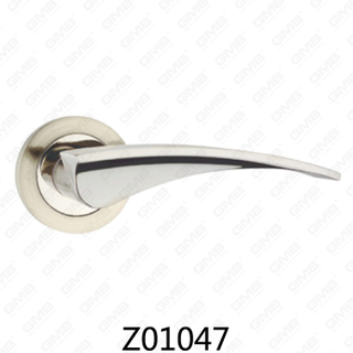 Manija de puerta de roseta de aluminio de aleación de zinc Zamak con roseta redonda (Z01047)