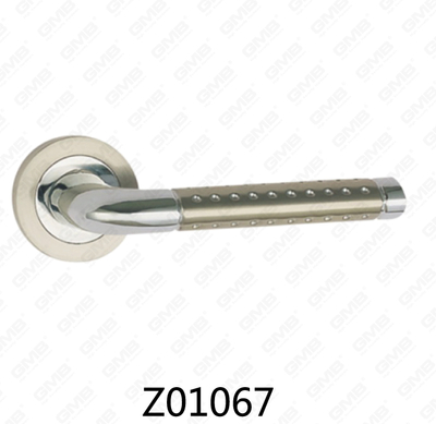 Manija de puerta de roseta de aluminio de aleación de zinc Zamak con roseta redonda (Z01067)