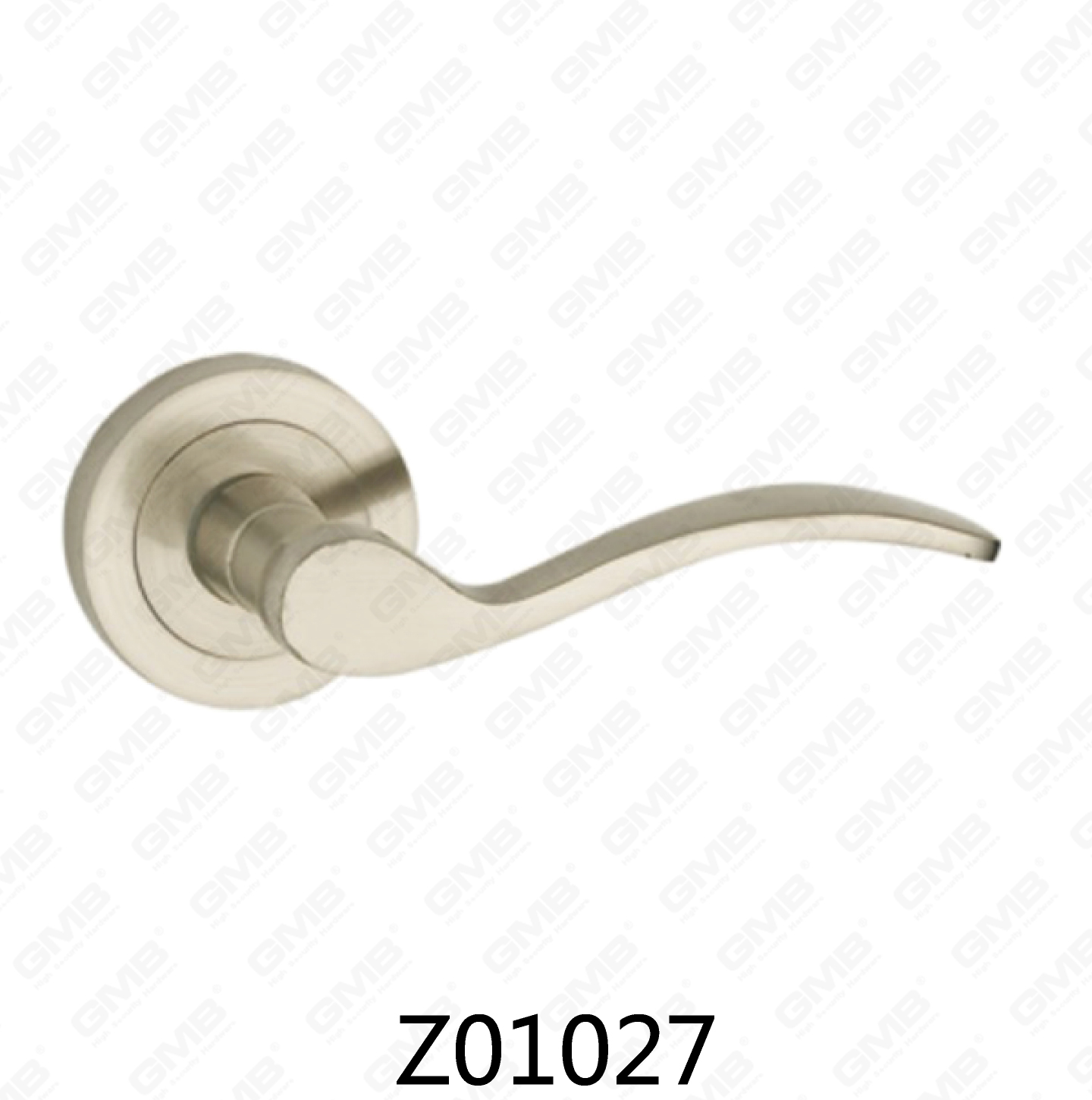 Rosetón de aluminio de aleación de zinc Zamak Manija de puerta con roseta redonda (Z01027)