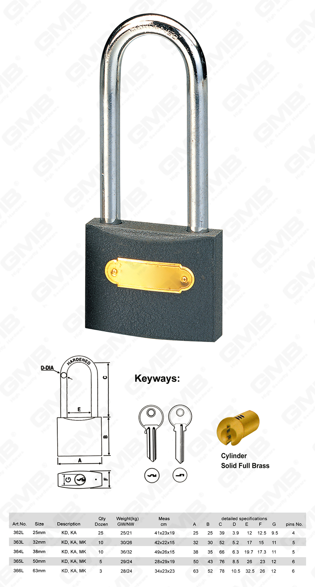 挂锁 网站 图 1_ 【001-L】 Candado de hierro gris candado-long Long Shackle-04