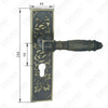 Tirador de la manija de la puerta Herrajes para puertas de madera Manija de la cerradura de la manija de la puerta en la placa para la cerradura de embutir de aleación de zinc o manija de la placa de la puerta de acero (E612-E08-DAB)
