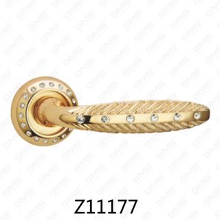 Manija de puerta de roseta de aluminio de aleación de zinc Zamak con roseta redonda (Z11177)