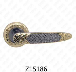 Manija de puerta de roseta de aluminio de aleación de zinc Zamak con roseta redonda (Z15186)
