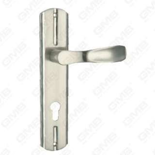 Manija de la puerta Pulga de hardware de la puerta de madera Manija de la puerta de la puerta en el plato para el bloqueo de mortaja por aleación de zinc o mango de placa de puerta de acero (L829-Z56-K)