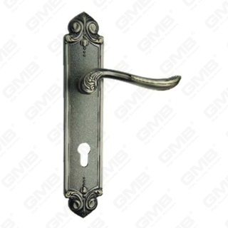 Manija de la puerta Pulga de la puerta de madera Manija de mando de la puerta de la puerta en el plato para el bloque de mortaja por aleación de zinc o mango de placa de puerta de acero (ZL927-Z78-DAB)