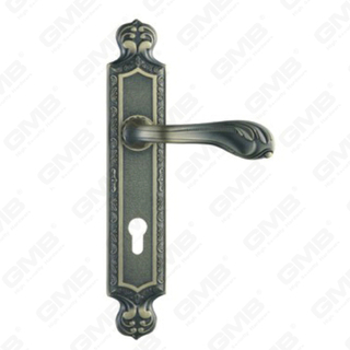 Manija de la puerta Pulga de la puerta de madera Manija de mando de la puerta de la puerta en el plato para el bloque de mortaja por aleación de zinc o mango de placa de puerta de acero (ZL962-Z90-DAB)