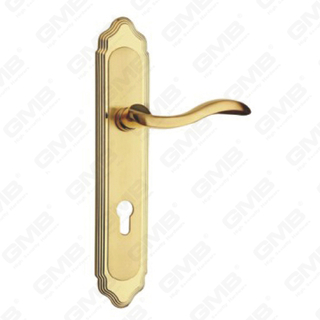 Manija de la puerta Pull Hardware de la puerta de madera Manija de la puerta de la puerta en el plato para el bloque de mortaja por aleación de zinc o mango de placa de puerta de acero (ZL91376-GSB y GPB)