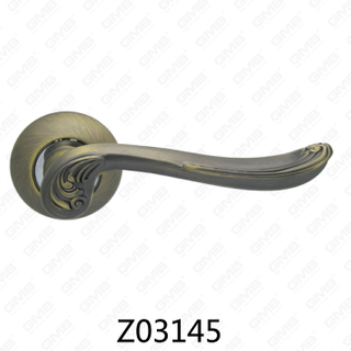Manija de puerta de roseta de aluminio de aleación de zinc Zamak con roseta redonda (Z02145)