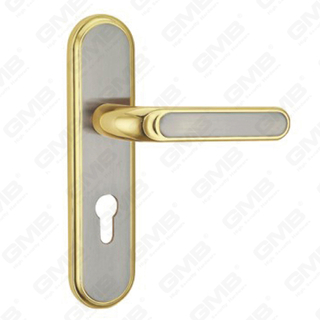 Manija de la puerta Pulga de la puerta de madera Hardware Mango de la puerta de la puerta en el plato para el bloque de mortaja por aleación de zinc o mango de placa de puerta de acero (GPB ZM46086-SN)