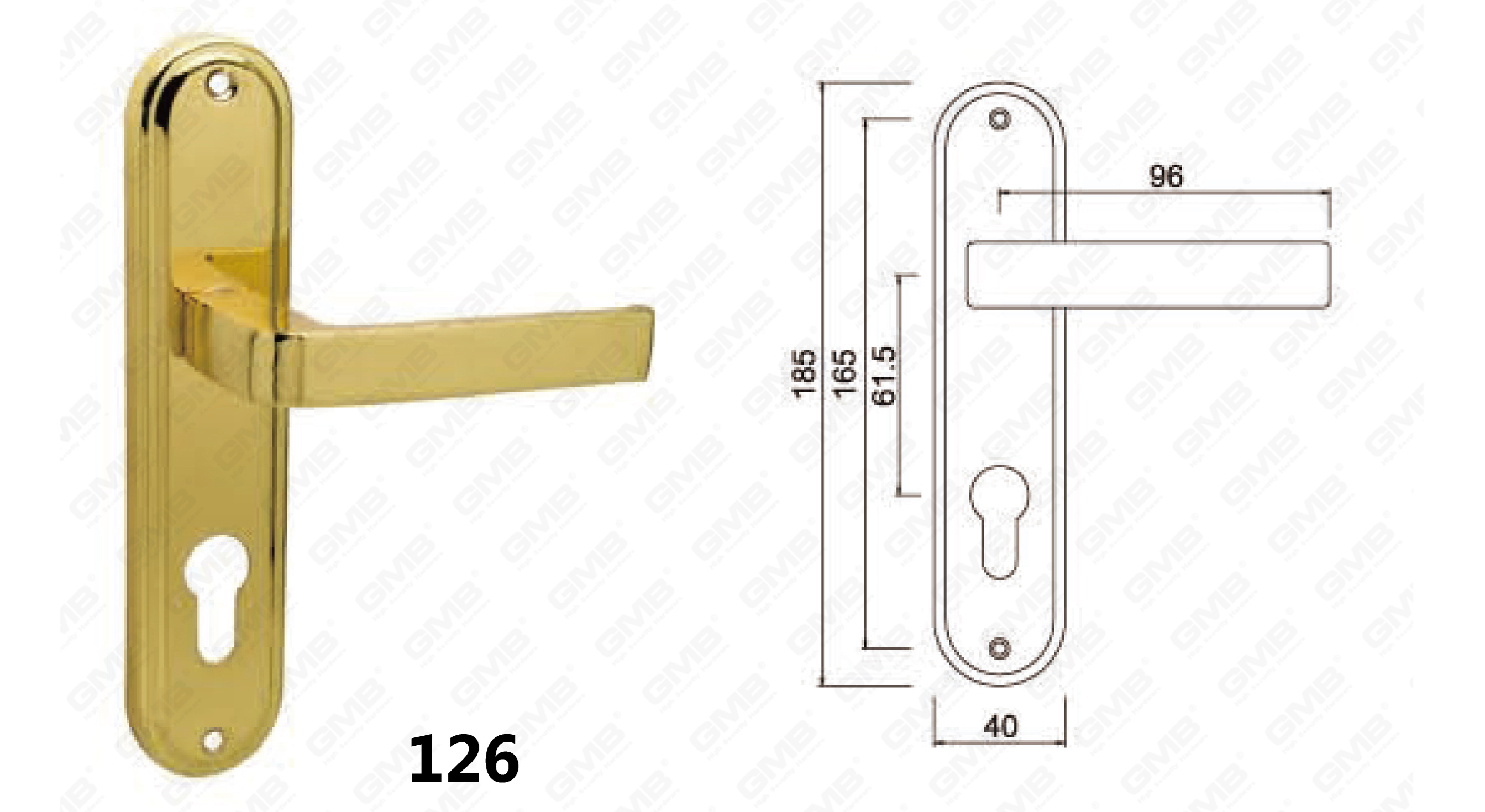 Manija de la puerta tirar de la puerta de madera mango de hardware de mando de la puerta de la puerta en el plato para el bloque de mortaja por aleaci&oacute;n de zinc o mango de placa de puerta de acero (125)