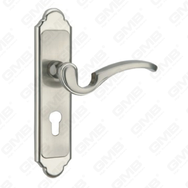 Tirador de la manija de la puerta Herrajes para puertas de madera Manija de la cerradura de la manija de la puerta en la placa para la cerradura de embutir de aleación de zinc o manija de la placa de la puerta de acero (ZM588101-K)