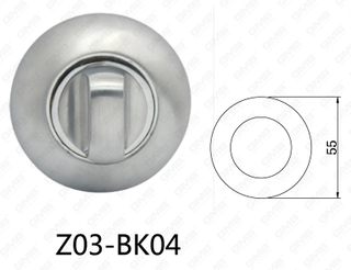 Zamak aleación de zinc manija de puerta de aluminio escudo redondo (Z01-BK04)