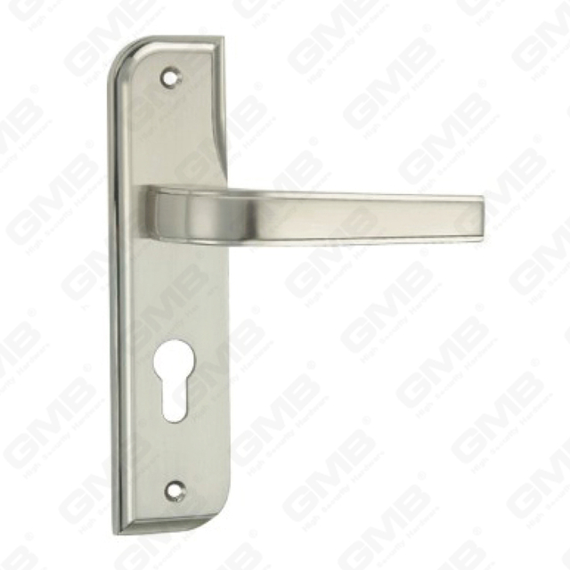 Manija de la puerta Tirador de la puerta de madera Manija de la cerradura Manija de la puerta en la placa para la cerradura de embutir por aleación de zinc o manija de la placa de la puerta de acero (CM572-C120-K)