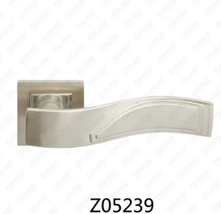 Manija de puerta de roseta de aluminio de aleación de zinc Zamak con roseta redonda (Z05239)