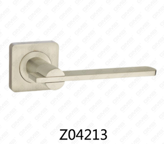 Manija de puerta de roseta de aluminio de aleación de zinc Zamak con roseta redonda (Z04213)