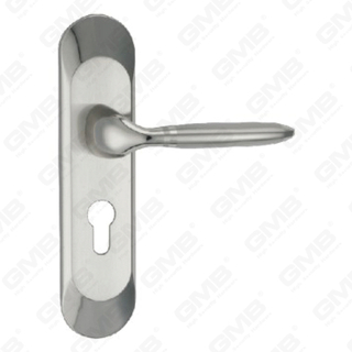 Manija de la puerta Pulga de hardware de la puerta de madera Manija de la puerta de la puerta en el plato para el bloque de mortaja por aleación de zinc o mango de placa de puerta de acero (ZM60619-K)