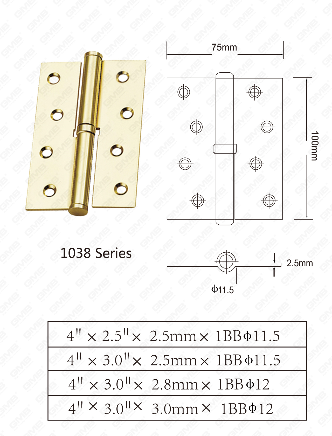Serie de bisagras de acero_1038-82