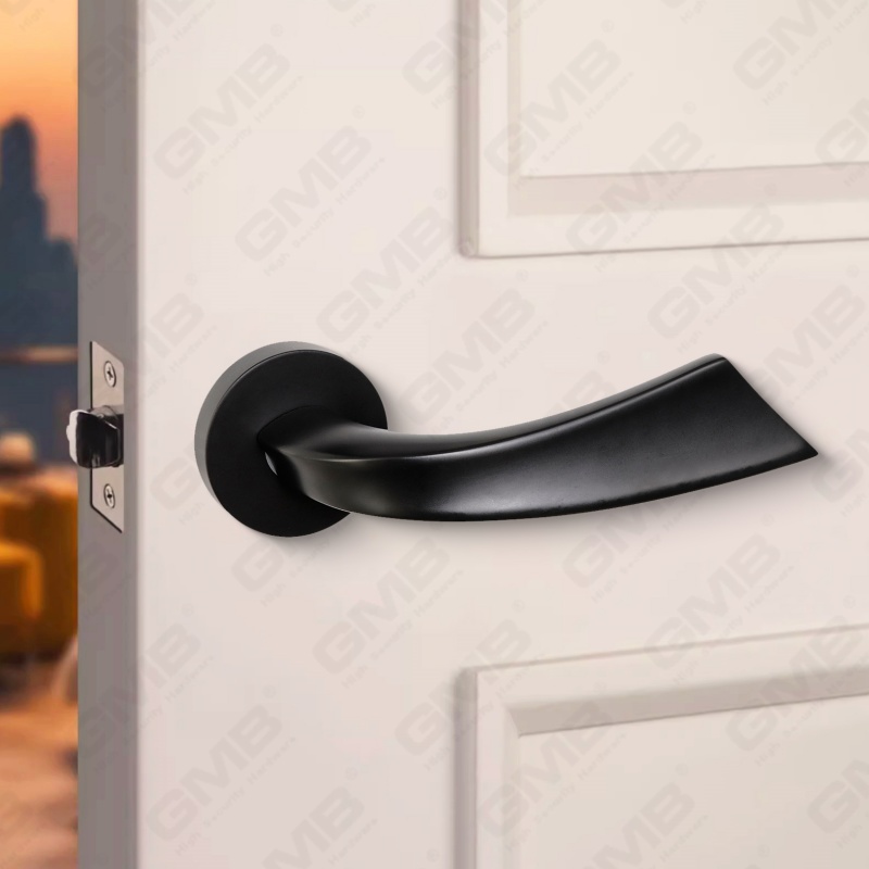 Manija de cerradura de puerta dividida de aleación de zinc sólido simple y moderna en roseta redonda （Z062417）