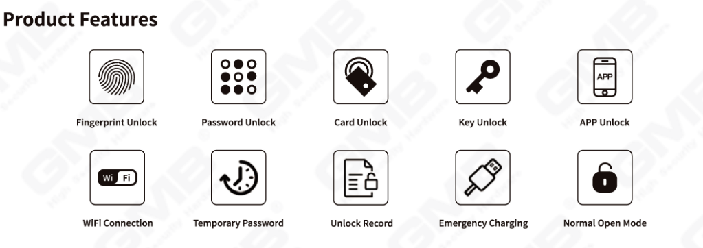 Lock de puerta inteligente exterior (909)