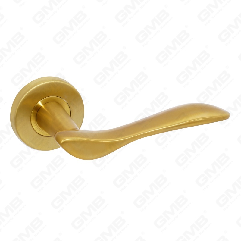 Alta calidad BS En1906 Grado 4 SUS304 Manija de palanca de puerta interior de rosa redonda de entrada de acero inoxidable (LHT012)