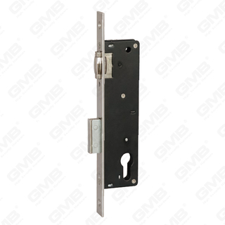 Cerradura de puerta de aluminio de alta seguridad Cerradura estrecha con pestillo de rodillo Cuerpo de cerradura de orificio de cilindro (Z035R-2-K1)