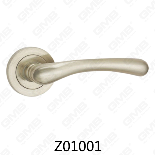 Cerradura de puerta de embutir Zamak manija de puerta de roseta de aluminio de aleación de zinc con roseta redonda (Z01001)