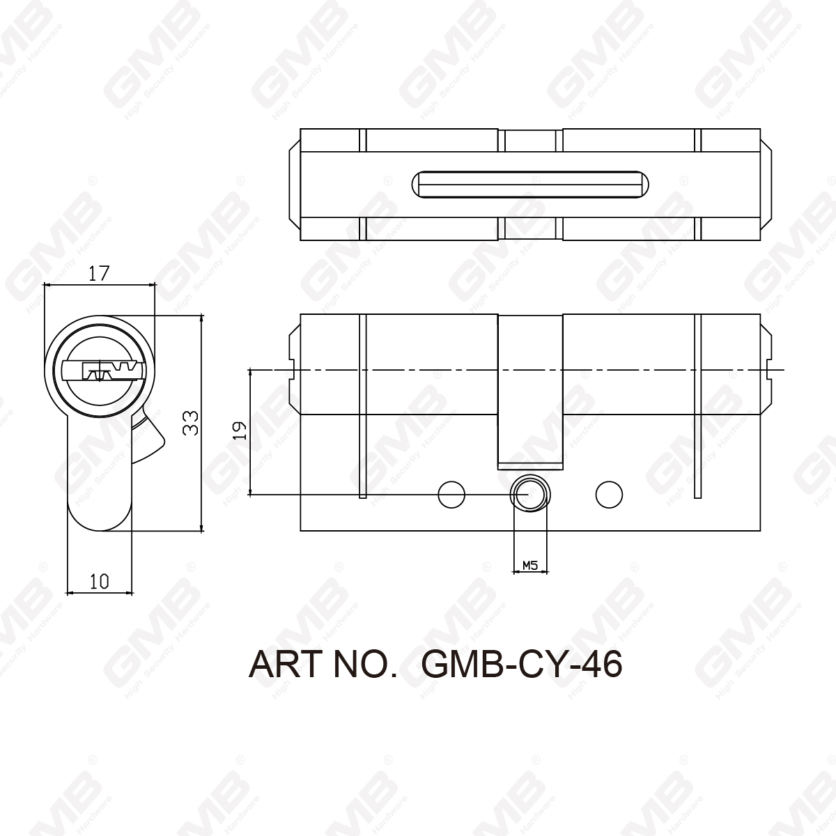 Pins de l&iacute;nea arriba y abajo de cilindro de alta seguridad con tira de interruptores y SNAP (GMB-CY-46) -07