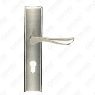 Manija de la puerta Tire de la puerta de madera Hardware Manija de la puerta de la puerta en el plato para el bloque de mortaja por aleación de zinc o mango de placa de puerta de acero (L208-09-K)