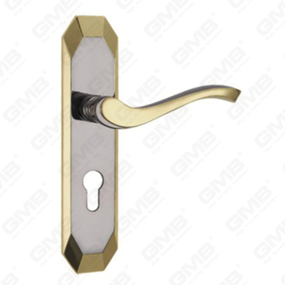 Manija de la puerta Pulga de hardware de la puerta de madera Manija de la puerta de la puerta en el plato para el bloque de mortaja por aleación de zinc o mango de placa de puerta de acero (CM569-C13-KJ)