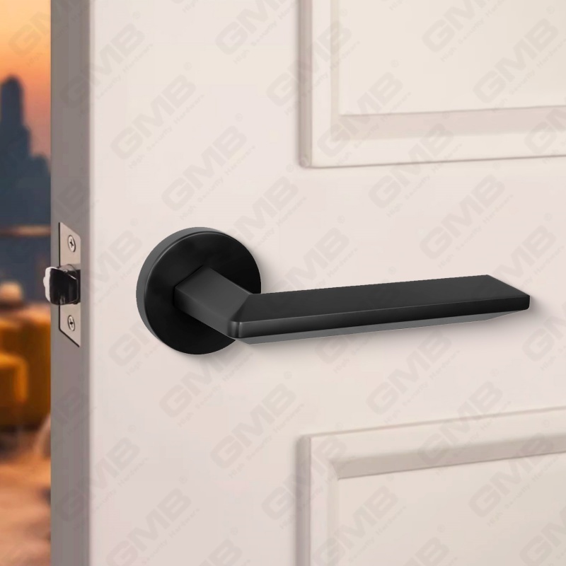 Manija de cerradura de puerta dividida de aleación de zinc sólido simple y moderna en roseta redonda （Z062406）