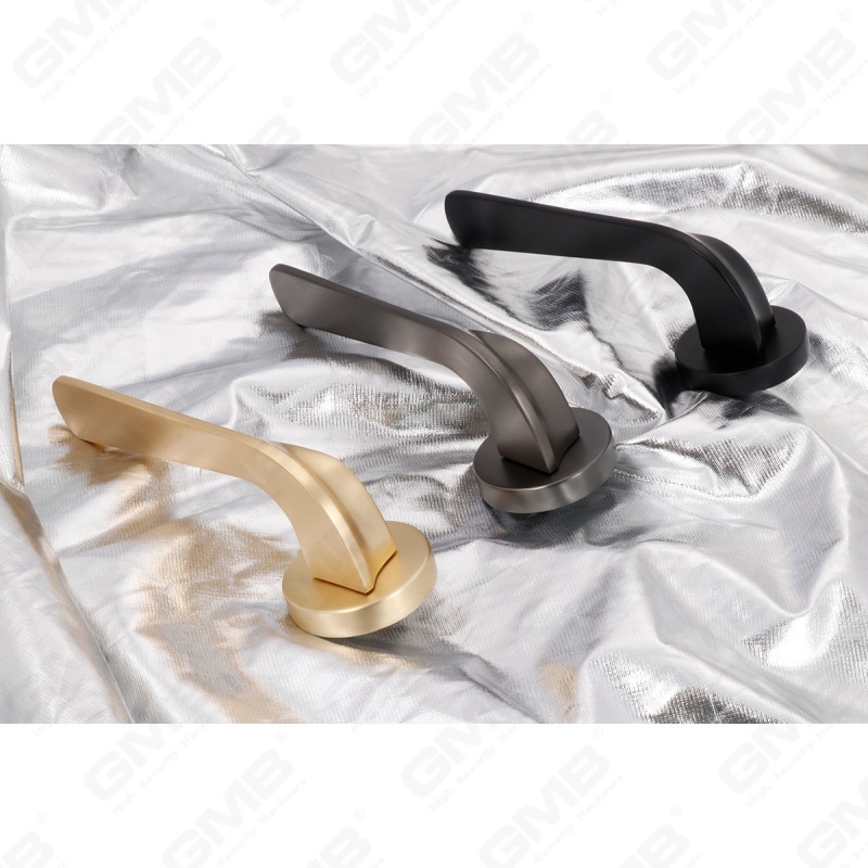 Manija de cerradura de puerta dividida de aleación de zinc sólido simple y moderna en roseta redonda （Z062402）