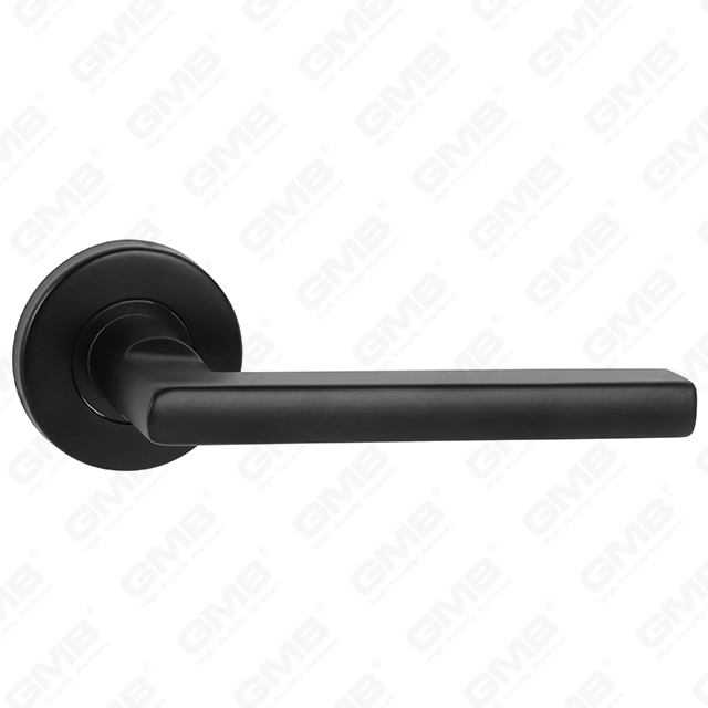 Manija de estilo de estilo negro de color negro de alta calidad #304 Manija de palanca de rosa redonda de puertas de acero inoxidable (GB03-49)