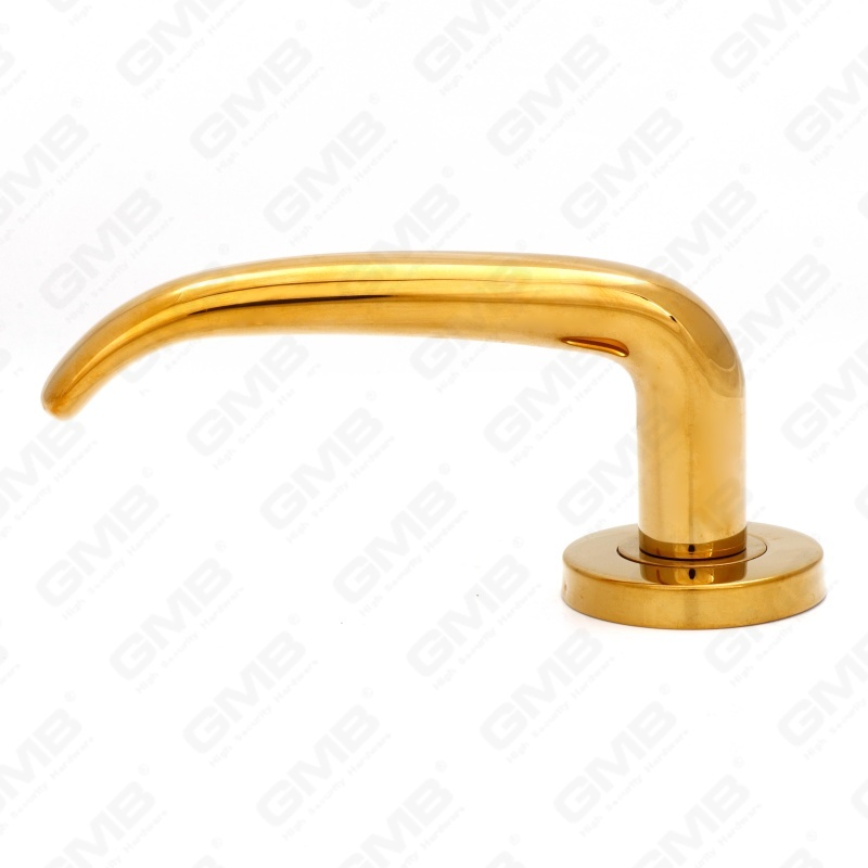 Alta calidad BS En1906 Grado 4 SUS304 Manija de palanca de puerta interior de rosa redonda de entrada de acero inoxidable (LHT007)