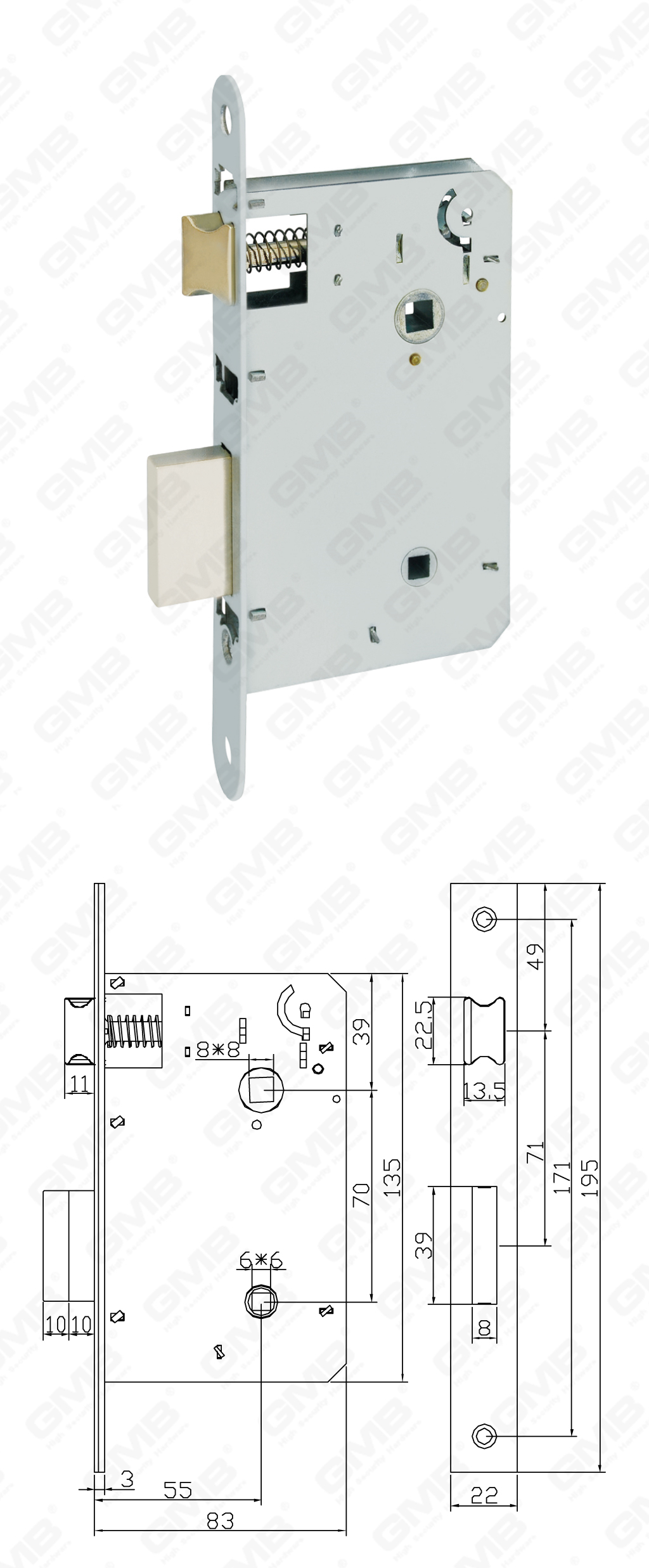 02 Cerradura de embutir第三部分_JH1001B-94