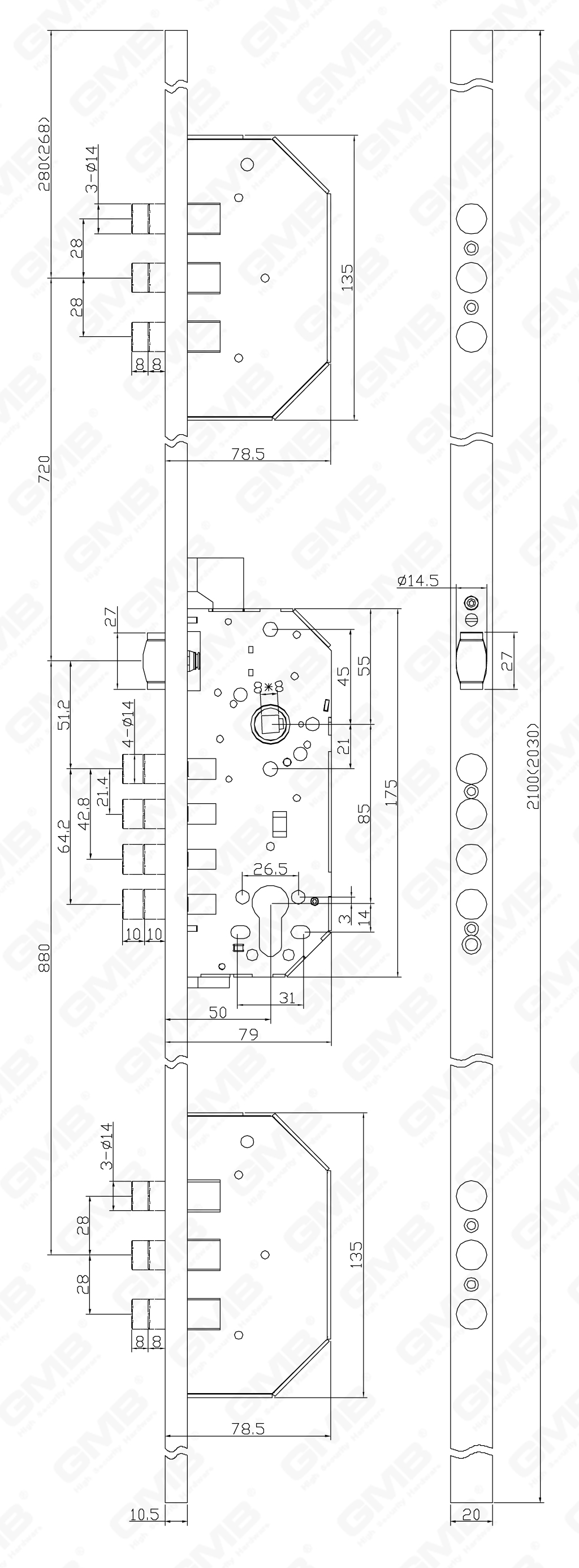 02 Cerradura de embutir第四部分_3201B-TG Roller-55