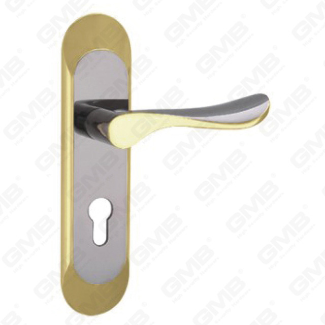 Manija de la puerta Tirador de la puerta de madera Manija de la cerradura Manija de la puerta en la placa para la cerradura de embutir por aleación de zinc o manija de la placa de la puerta de acero (CM592-C109-KJ)