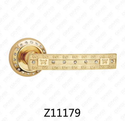 Manija de puerta de roseta de aluminio de aleación de zinc Zamak con roseta redonda (Z11179)