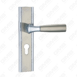 Manija de la puerta Pulga de hardware de la puerta de madera Manija de la puerta de la puerta en el plato para el bloque de mortaja por aleación de zinc o mango de placa de puerta de acero (TM400163-KC)