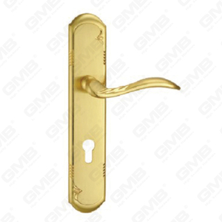 Manija de la puerta Pulga de hardware de la puerta de madera Manija de la puerta de la puerta en el plato para el bloque de mortaja por aleación de zinc o mango de placa de puerta de acero (ZL93238-GSB y GPB)