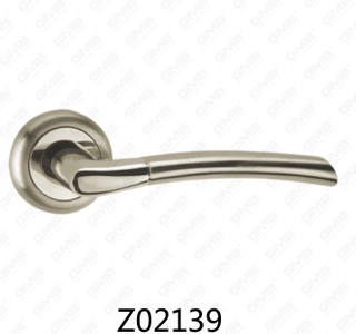 Manija de puerta de roseta de aluminio de aleación de zinc Zamak con roseta redonda (Z02139)