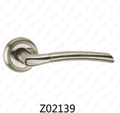 Manija de puerta de roseta de aluminio de aleación de zinc Zamak con roseta redonda (Z02139)
