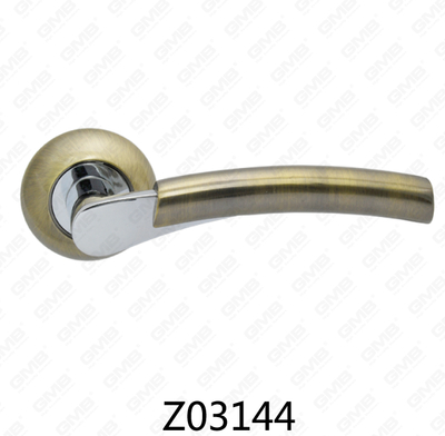 Manija de puerta de roseta de aluminio de aleación de zinc Zamak con roseta redonda (Z02144)