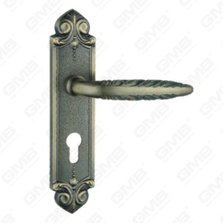 Manija de la puerta Tire de la puerta de la puerta de madera Manija de la puerta de la puerta en el plato para el bloque de mortaja por aleación de zinc o mango de placa de puerta de acero (ZM42780-DAB)