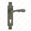 Tirador de la puerta Tirador de la puerta de madera Manija de la cerradura de la manija de la puerta en la placa para la cerradura de embutir de aleación de zinc o manija de la placa de la puerta de acero (ZM858-Z103-DAB)