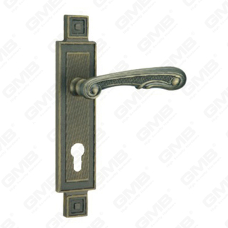 Manija de la puerta Pulga de la puerta de madera Hardware Manija de la puerta de la puerta en el plato para el bloque de mortaja por aleación de zinc o mango de placa de puerta de acero (ZM858-Z103-DAB)