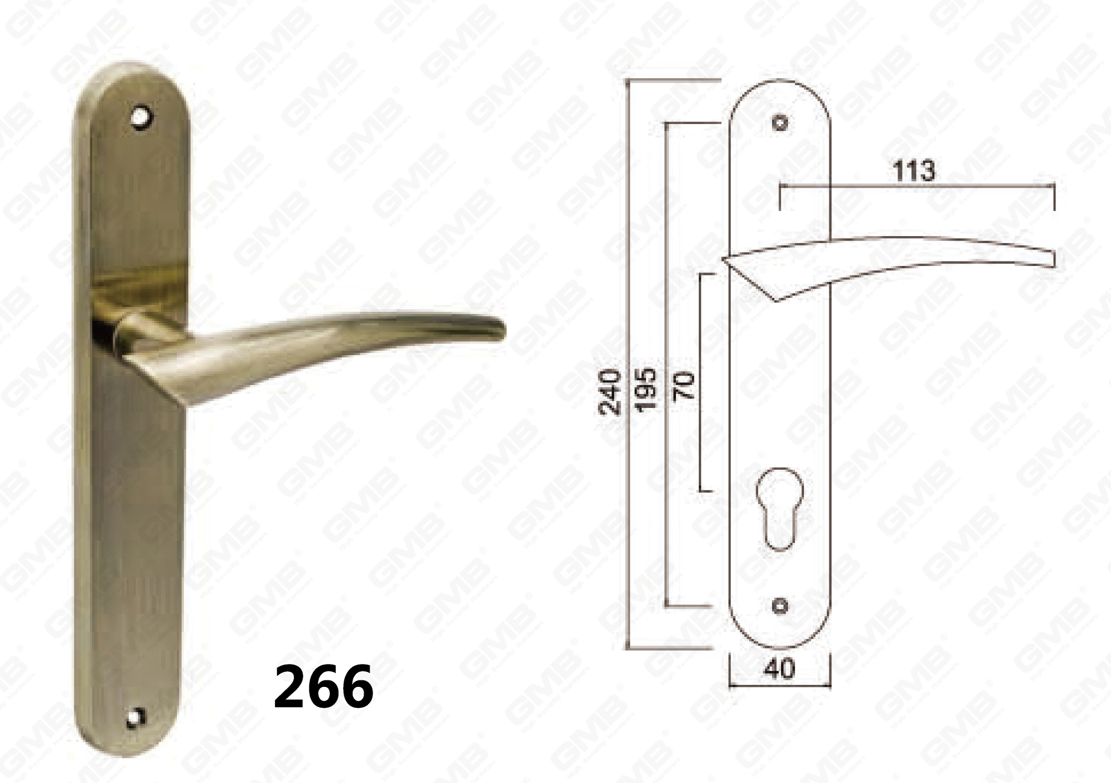 Para el bloqueo de mortaja por mango de placa de aleaci&oacute;n de zinc